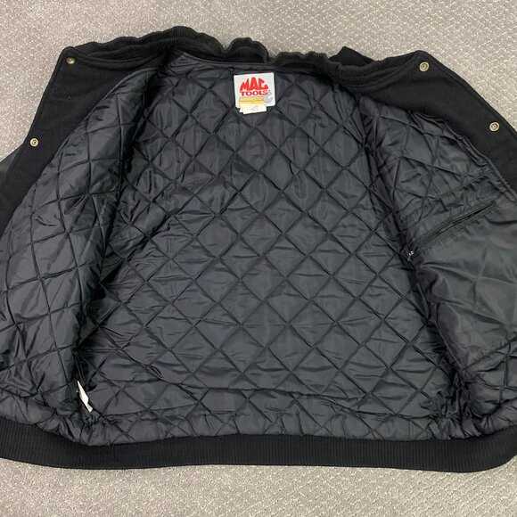 Vintage Mac Tools Jacket Men's XL Black Wool Leather Varsity Letterman Bomber - Picture 5 of 13